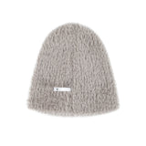 VA Brooch Soft Angora Beanie Sand