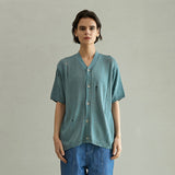 ダメージハーフスリーブカーディガン/DAMAGE HALF SLEEVE CARDIGAN (AQUA)