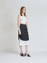 SHIRRING LAYERD LONG SKIRT (6679780753526)