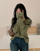 [Bellide made] Caramel Loose Fit Long Round Knitwear