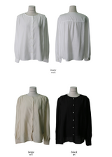 ラウンドボタンブラウス(3color) (6673121902710)