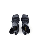 Side Cut-Out Open Toe Heel(Black)