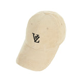 3D Monogram logo corduroy over fit ball cap CREAM