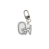 ベリーアングリーキャットルッキングインザミラー キーリング / Very angry cat looking in the mirror Key Ring