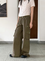 ホルティカーゴポケットロングワイドコットンパンツ / Holty Cargo Pocket Long Wide Cotton Pants
