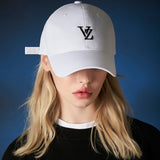 3D Monogram logo over fit ball cap WHITE