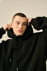 OVERSIZED MINI LOGO HOOD - BLACK