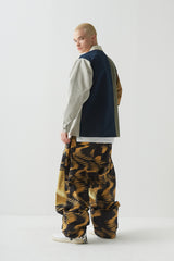 ウェーブベルベットスーパーワイドボックスパンツ / BSR2223FWPT015 ZGZG WAVE VELVET SUPER WIDE BOX PANTS GOLD