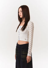 lace bolero hook top - ivory