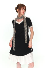 V NECK LINE OPS (BLACK)