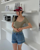 エンビーUネックTシャツ/Envy U-neck T-shirt (3color)