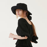 BASIC SHIRRING HAIR BAND (BLACK) (6579680804982)