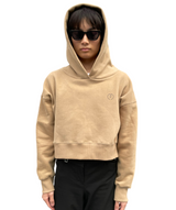 プリントクロップドフーディ / Print Cropped Hoodie-BEIGE