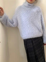 Conch angora turtleneck knit