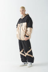 ウィンドブレーカーフーデッドステッチジャケット/BSR2223FWJK035 MMM WINDBREAKER HOODED STRETCH JACKET ROSE GOLD/BLACK