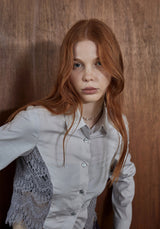 ビンテージレースクロップドシャツ/VINTAGE LACE CROPPED SHIRT