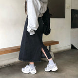 [BELLIDE MADE] スリットロングデニムスカート