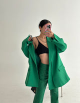 double collar oversized fit blazer jacket