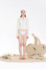 スモールチェリージップアップラッシュガード / SMALL CHERRY ZIP-UP RASHGUARD [IVORY]