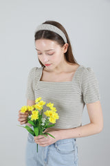 ストライプパフTシャツ / Stripe Puff T-shirt Ivory