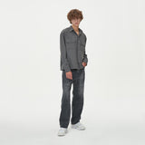 TWO POCKET HIDDEN BUTTONS SHIRTS_CHARCOAL (6612826259574)
