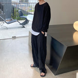 ロングレイヤードUネックタンクトップTシャツ
