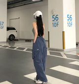 ボタンバンディングストリングカーゴパンツ