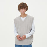 BLOCK LINK KNIT VEST_GRAY (6610821873782)