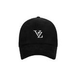3D Monogram pigment Washing Corduroy Over Fit Ball Cap Black