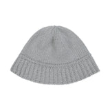 Monogram Label Wool Knit Bucket Hat Gray