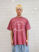 VENTIQUE ピグメントジーザス半袖Tシャツ