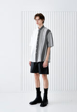 SOLID & MULTI STRIPE HALF SHIRT BLACK (6566874710134)