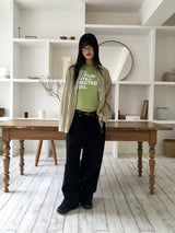オフラインレタリングセミクロップ半袖Tシャツ