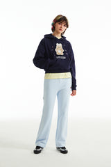 ウィティーバニープラネットエクスプローラークロップフーディー / WITTY BUNNY PLANET EXPLORER CROP HOODIE [NAVY]