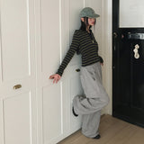 Shugi side cut training two-way banding long wide jogger pants