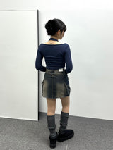 Halter-Neck Shirring Crop T