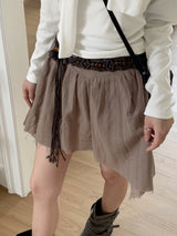 Reira unbalanced cotton mini skirt