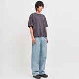 バンディングワイドデニムパンツ