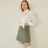 モダンダーツミニスカート / MODERN DART MINI SKIRT (EMERALD GREEN)