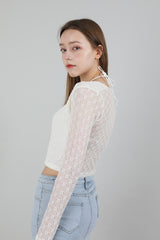 レースホルターネックTシャツ / Lace Halterneck T-shirt