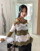 Bild Vintage Damage Stripe Long-Sleeved Knitwear