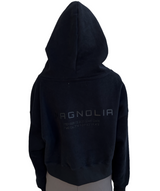 エンボスクロップドフーディー/Emboss Cropped Hoodie-BLACK