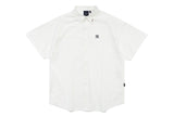 リーセントロゴストライプハーフシャツ/RECENT LOGO HALF SHIRT_WHITE