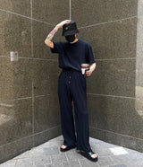 UNプリーツ半袖Tシャツ / UN Pleats Short-Sleeved T-Shirt (4 colors)