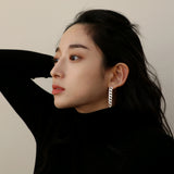 SILVER BOLD CHAIN DROP EARRING (6680831426678)