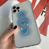 ラブブルーハートリングiPhoneケース / Love Blue Heart Ring iPhone Case