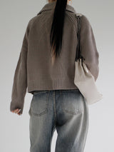 2WAYハイネックニットジップアップ / Two-way high-neck knit zip-up (2color)
