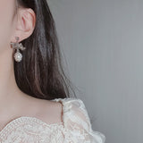 [SNSD Tiffany Earring] Mary Earring - Pearl Version (Silver)