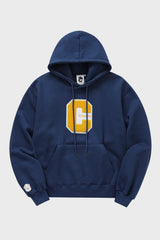 ミックスCワッペンパーカ・ネイビー［ユニセックス］/ Mix C Patch Unisex Vintage Navy Hoodie