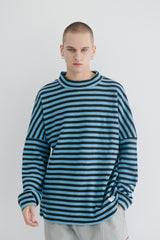ストライプハイネックプルオーバー / BSR2223FWPO027 STRIPE HIGH NECK PULLOVER BLUE